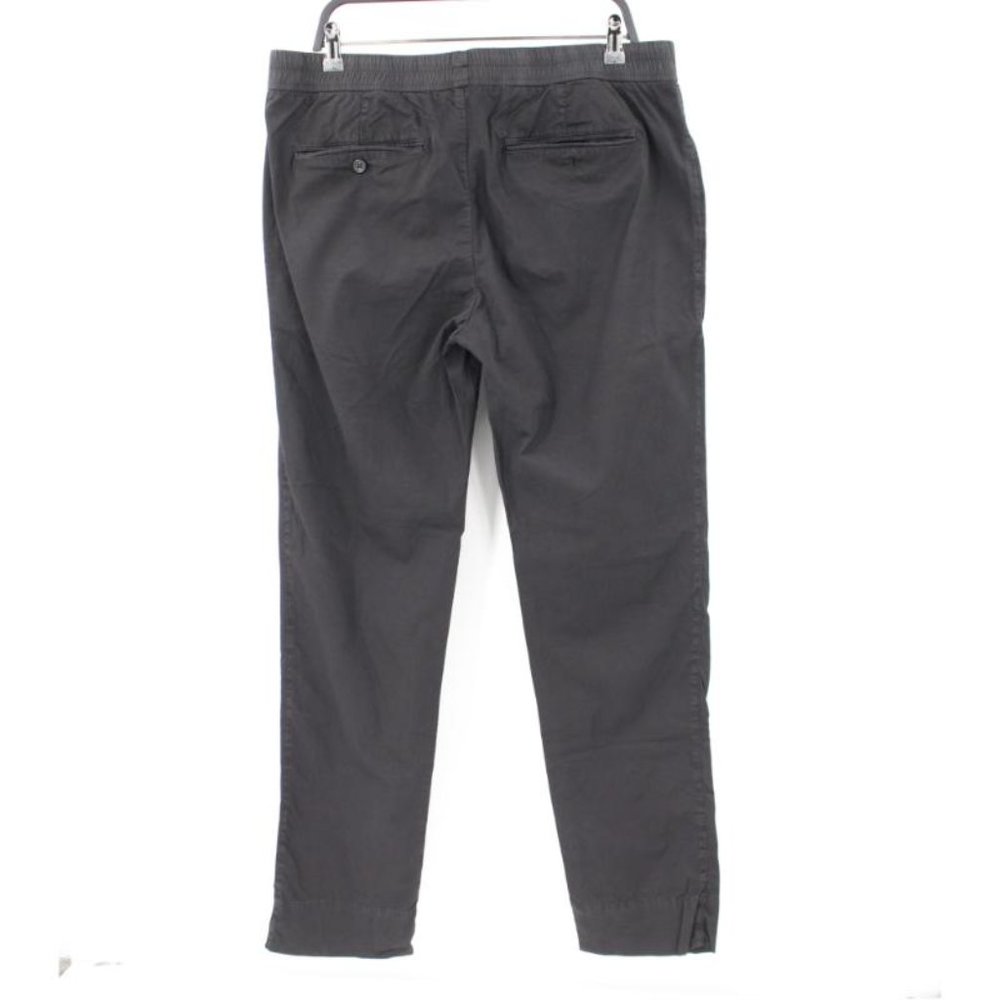 James Perse Pants Men 3 Cotton Linen Elastic Waist Drawstring Black straight leg - Picture 3 of 11